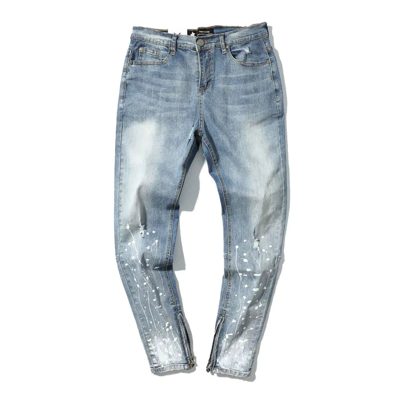 Denim Pants, Splatter Pants, Ripped Jeans