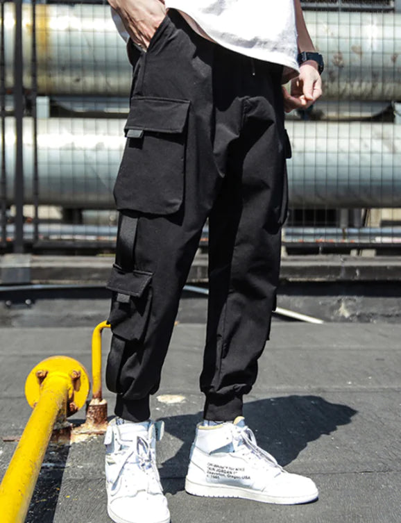 Casual Harem Pants with Cuffs - Work Pants Style