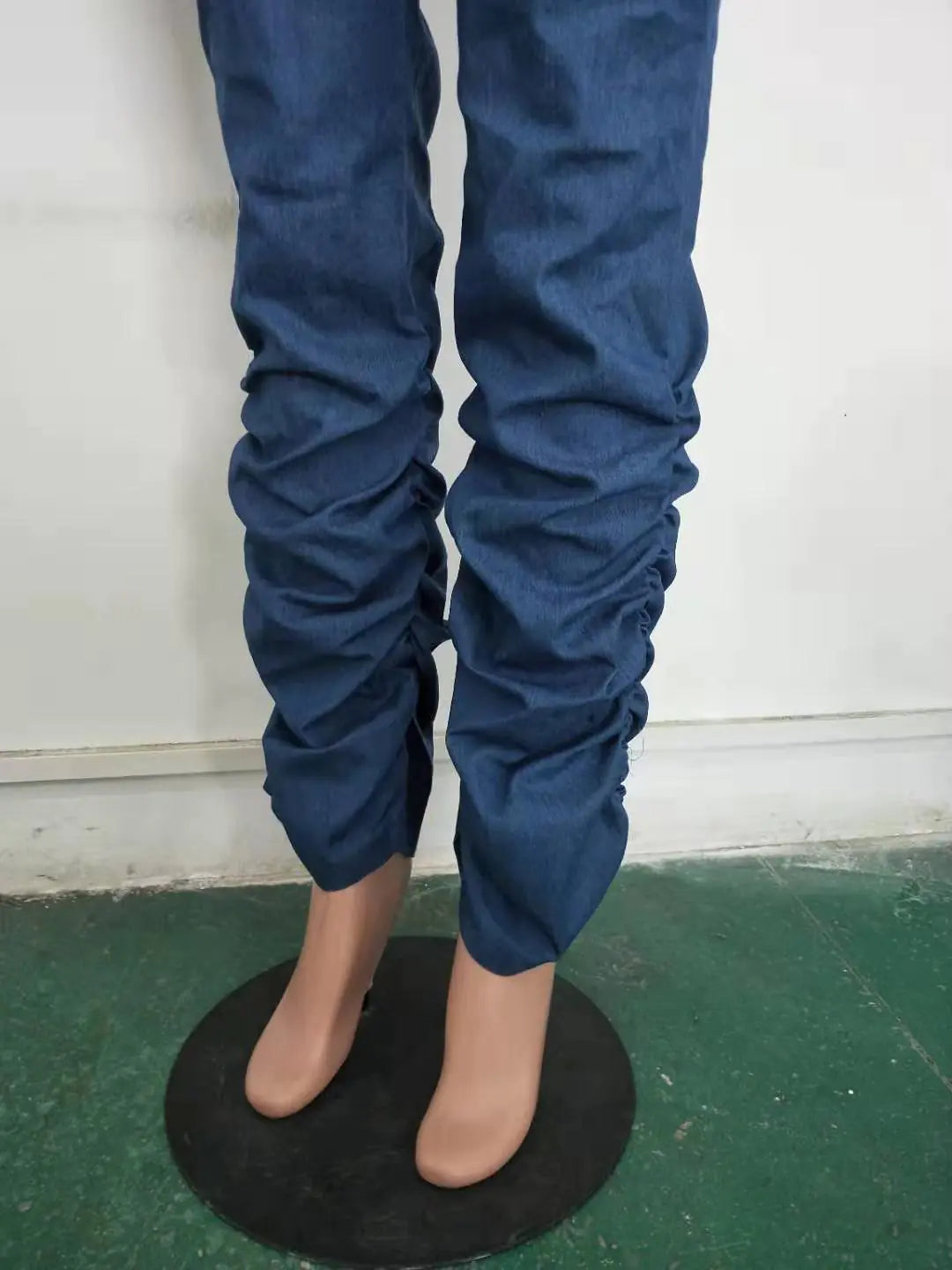Stacked Denim Jeans, Long Denim Pants, Flared Denim Pants